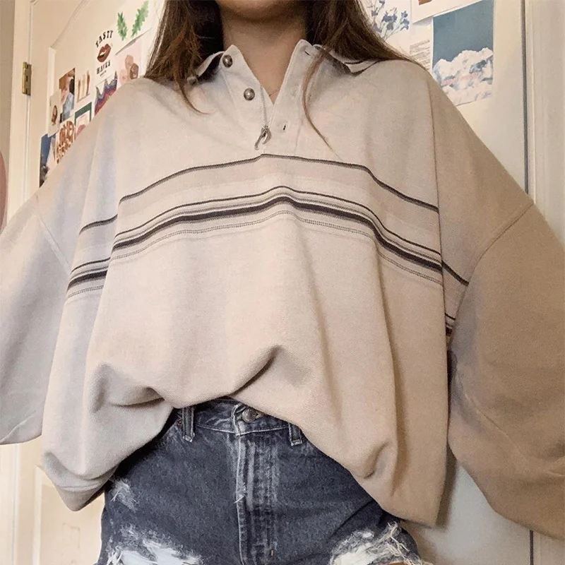 

Autumn 2021 European and American Women Hoodie Fashion Button Print Long-sleeve Blouse Hoodie Women