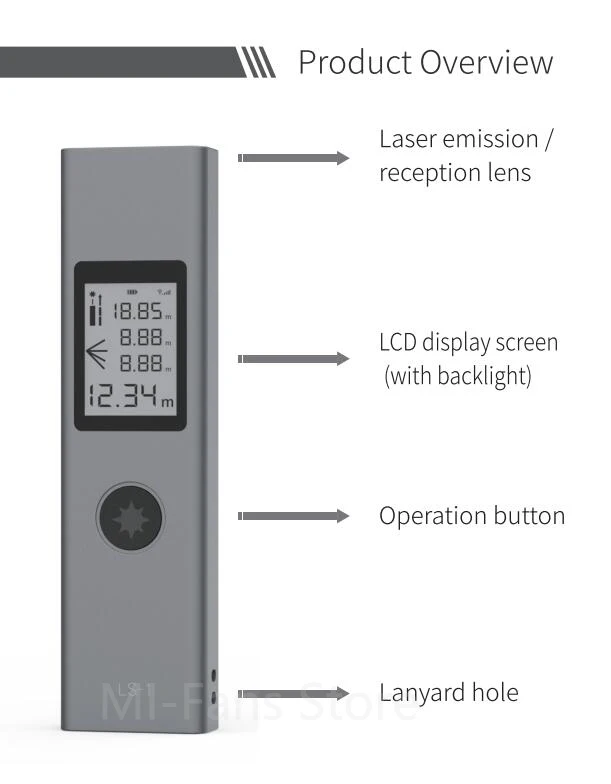 В Xiaomi Duka 40 м лазерный дальномер LS-P USB флэш зарядка дальномер высокая точность измерения дальномер