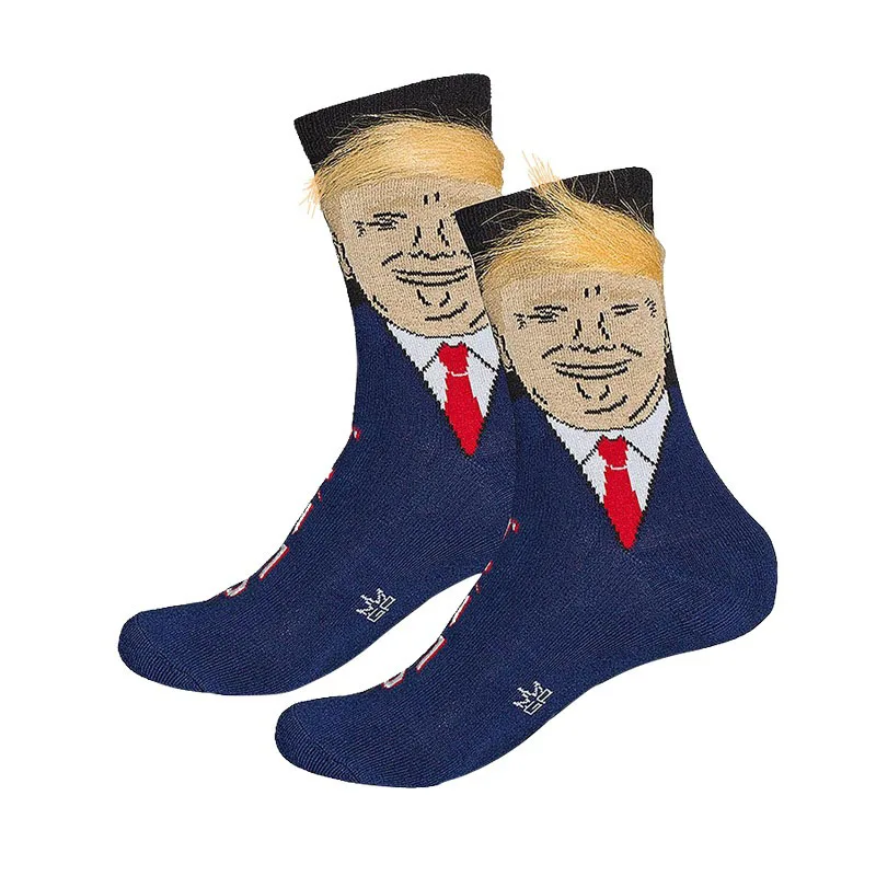 6 Носки в стиле «Дональд Трамп», унисекс, забавные Повседневные носки с принтом для взрослых, носки с объемными накладными волосами, носки для скейтборда в стиле «хип-хоп», Лидер продаж - Цвет: 6
