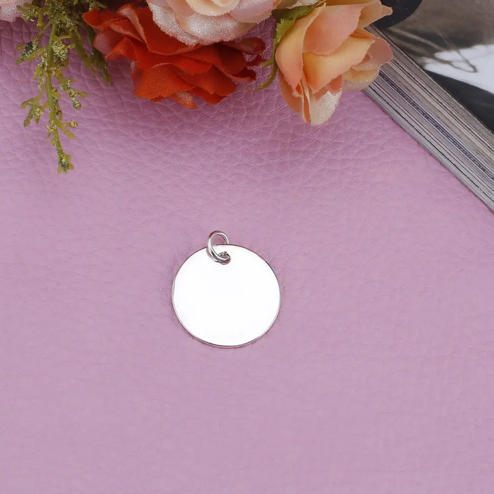 Унисекс для мальчиков и девочек круглая бирка Посеребренная Подвеска ювелирное