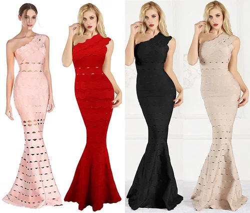 Элегантное коктейльное платье знаменитости длинное бандажное цвета хаки