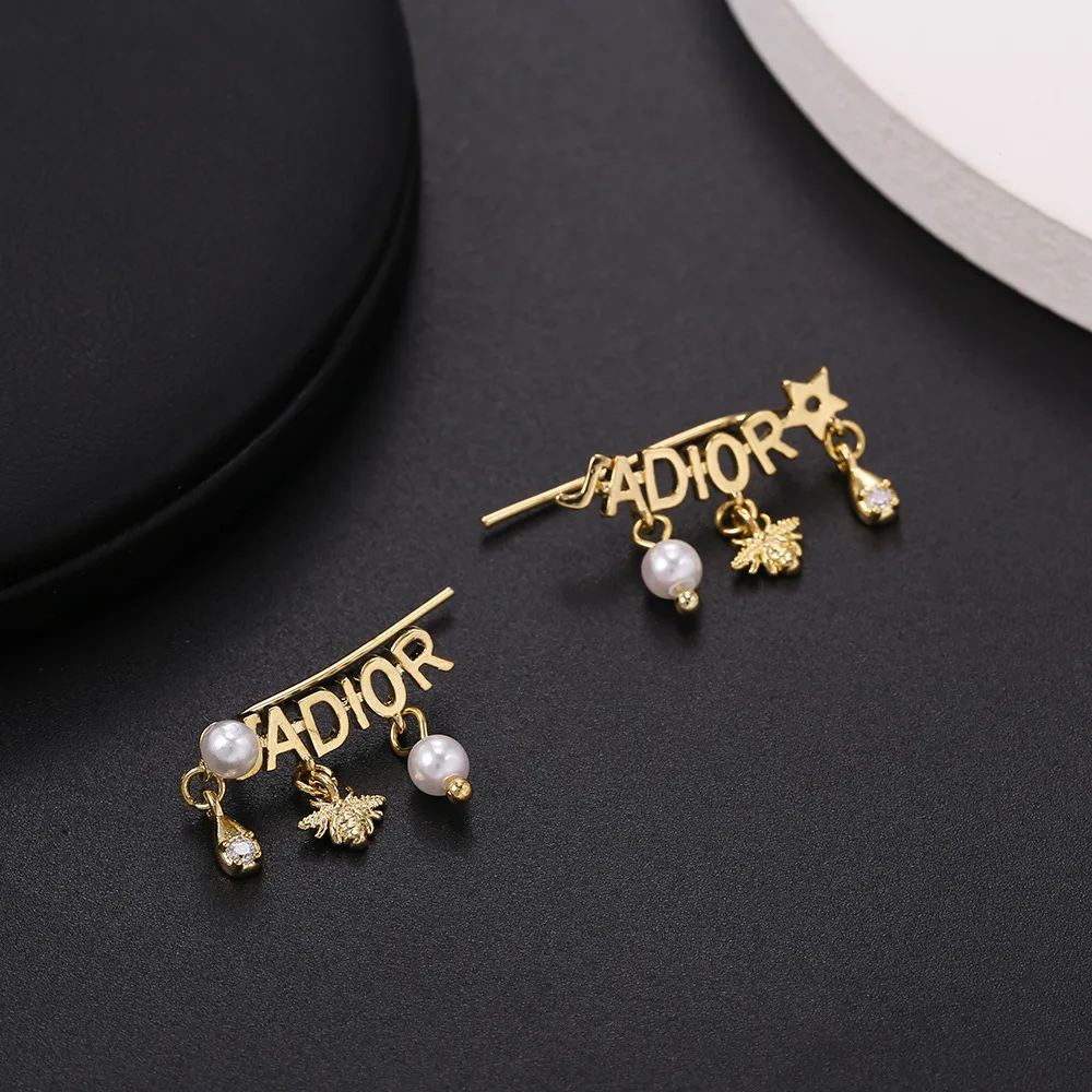 

1pc Simple Rhinestone Long Chain Earrings For Women Little Bee Piercing Earring Party Jewelry