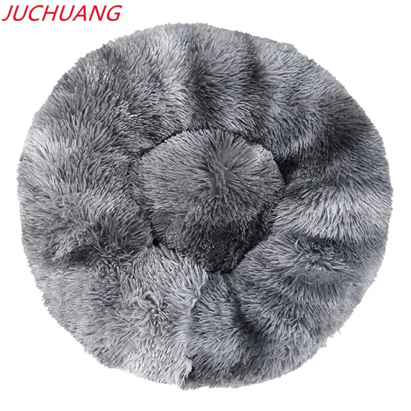 

JUCHUANG Pet Dog Bed Super Soft Kennel Round Fluffy Cat House Warm Comfortable Sleeping Cushion Mat Sofa Washable Puppy Plush