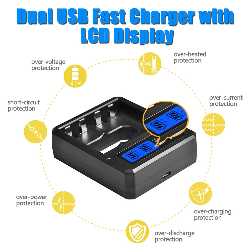 1 Сменный аккумулятор для Xbox One 2500 мАч + зарядное устройство с двумя USB и ЖК