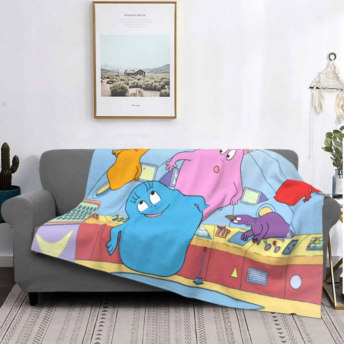 

Mantas de animación para padres e hijos, decoración de felpa de Coral, ropa de cama, sofá, colcha