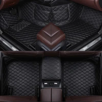 leather custom car floor mat for renault kadjar clio grandtour duster grand scenic ii laguna twingo zoe carpet phone pocket