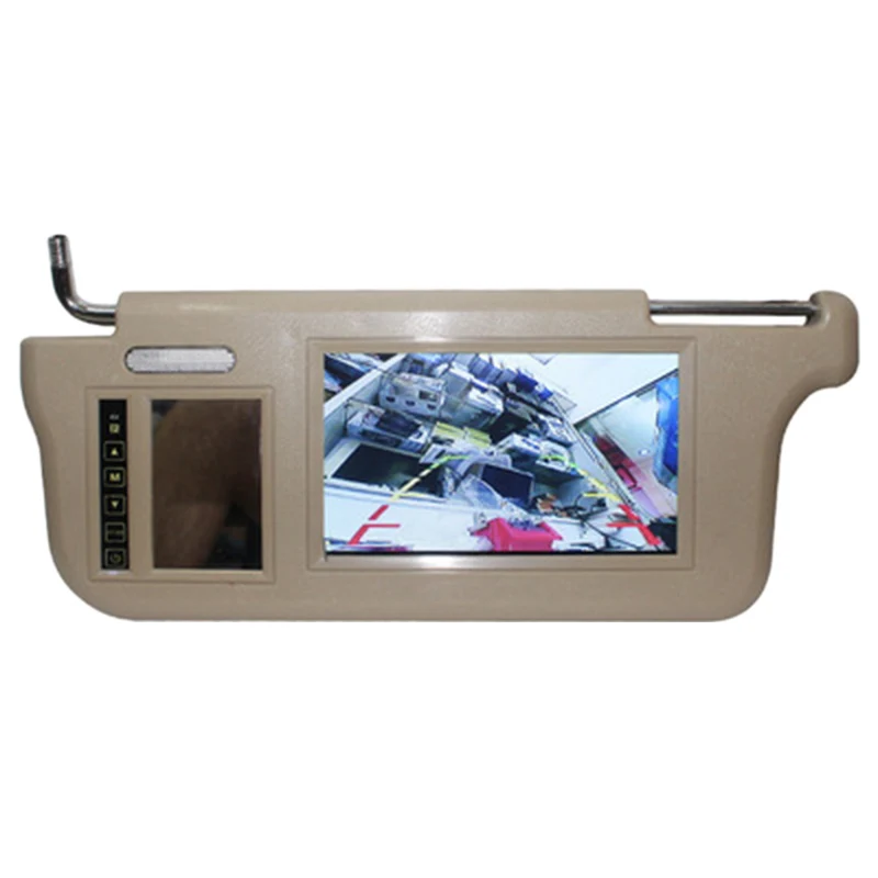 7 Inch Car Sun Visor Mirror Screen LCD Monitor DC 12V Beige Interior for AV1 AV2 Player Camera | Автомобили и мотоциклы
