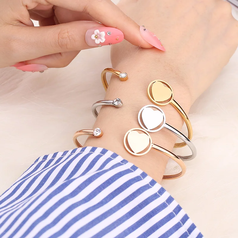 Браслет стразы женский из нержавеющей стали браслет с подвесками под розовое