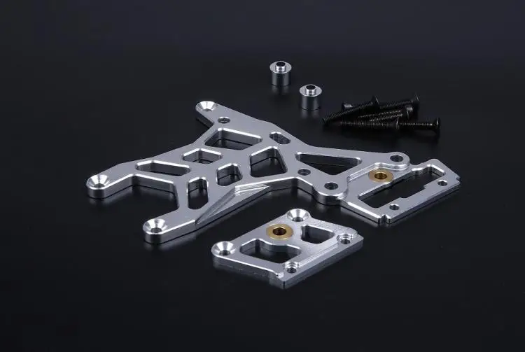 rear silver CNC обработки все металлические утолщенные передние и задние второй пол пластины для ROVAN KM HPI BAJA 5B 5T 5SC - Цвет: rear silver