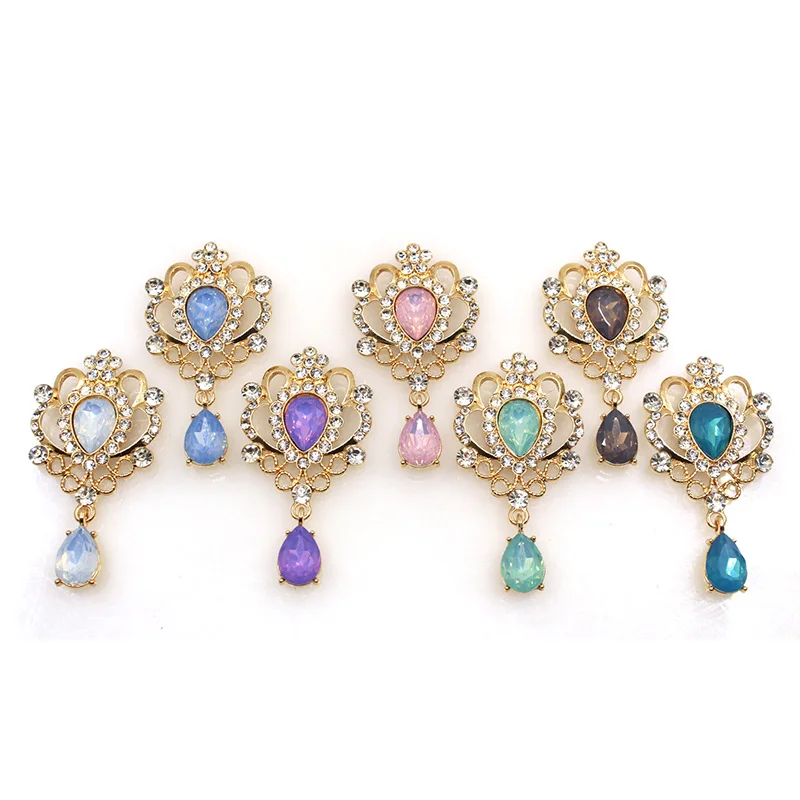 

Подвеска из металлического сплава 5 шт./компл. 32*60 мм, Золотая швейная брошь, аксессуары «сделай сам» в виде капли воды, украшения для свадьбы,...