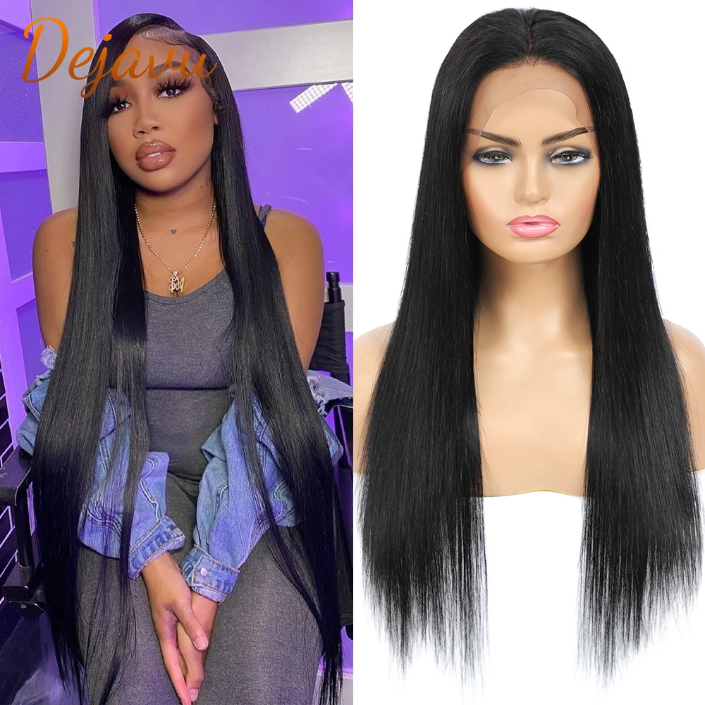 

13X4 Closure Wig 32 Inch Brazilian Remy Hair Wigs Straight Lace Front Wig Human Hair Wigs Preplucked With Baby Hair For Women