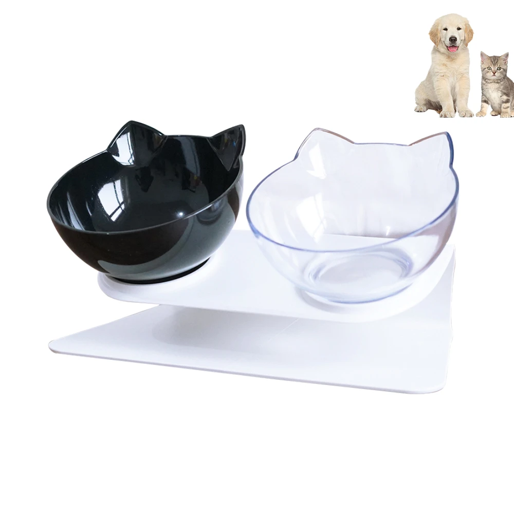 

Non-slip Cat Bowls Double Pet Bowls With Raised Stand Pet Food and Water Bowls For Cats Dogs Feeders Pet Products Cat Bowl