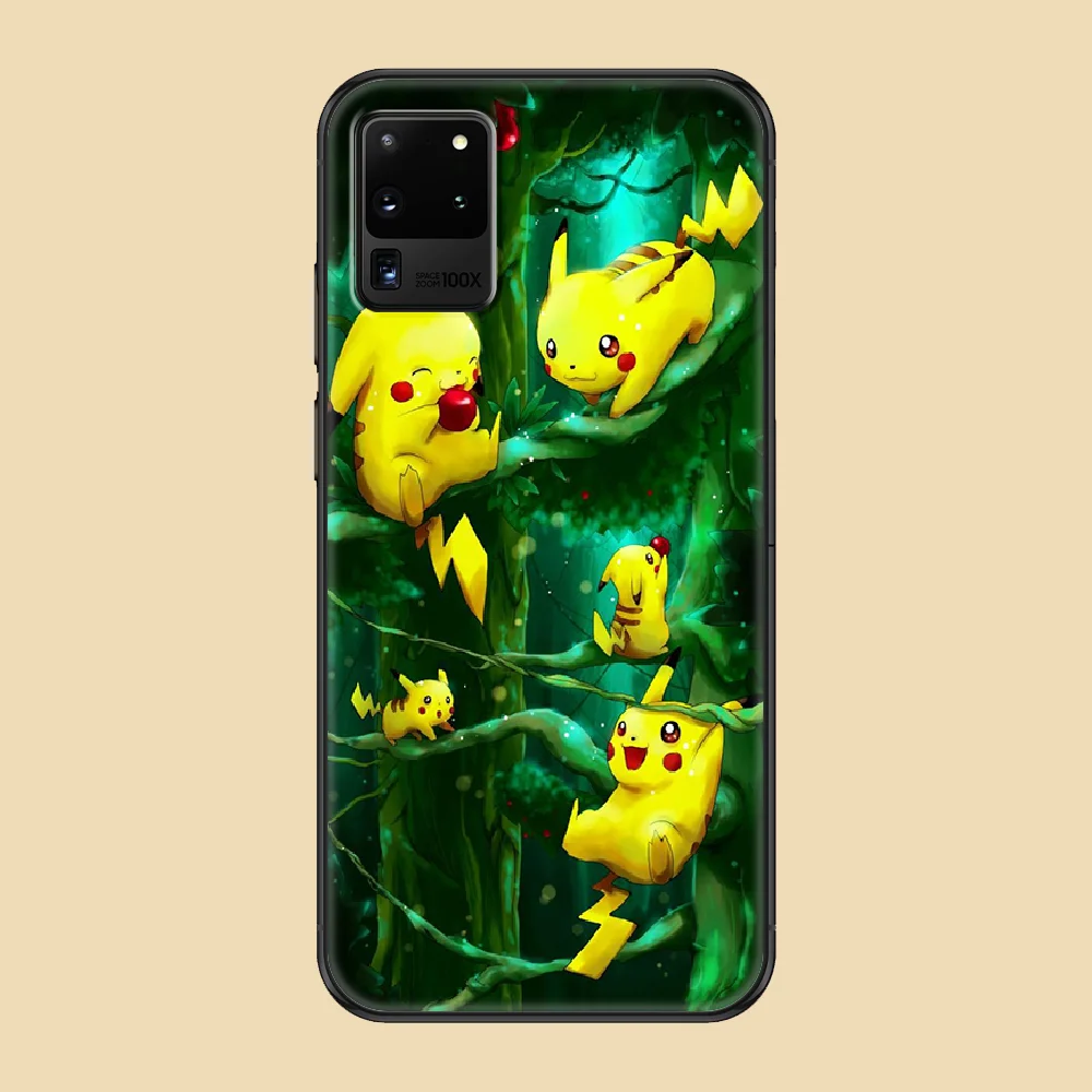 

Cute Bi ka chu Phone case For Samsung Galaxy Note 4 8 9 10 20 S8 S9 S10 S10E S20 Plus UITRA Ultra black silicone cover 3D funda