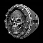 Мужское кольцо с черепом SECRET BOYS, винтажное, из нержавеющей стали 316L, шестеренчатая цепь, Крестоносец кольцо рыцаря, ювелирные изделия в стиле панк