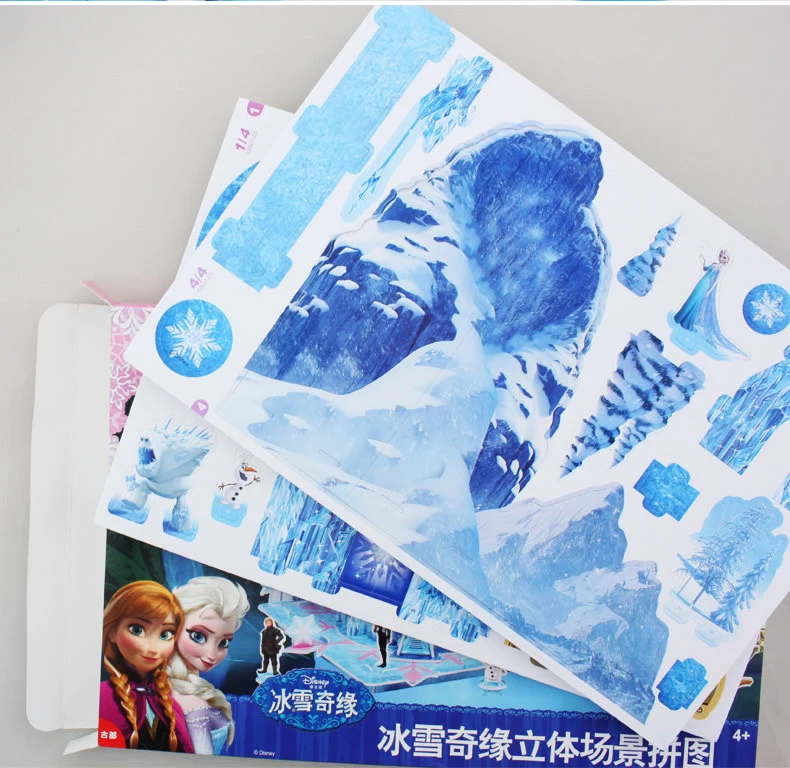 Disney Frozen Girl 3D Трехмерная головоломка ледяной и Снежный дворец 3D головоломка дети образовательная игрушечная головоломка