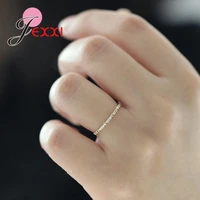 simple design exquisite 925 sterling silver small heart shaped cubic zircon finger ring for women girls female wedding party