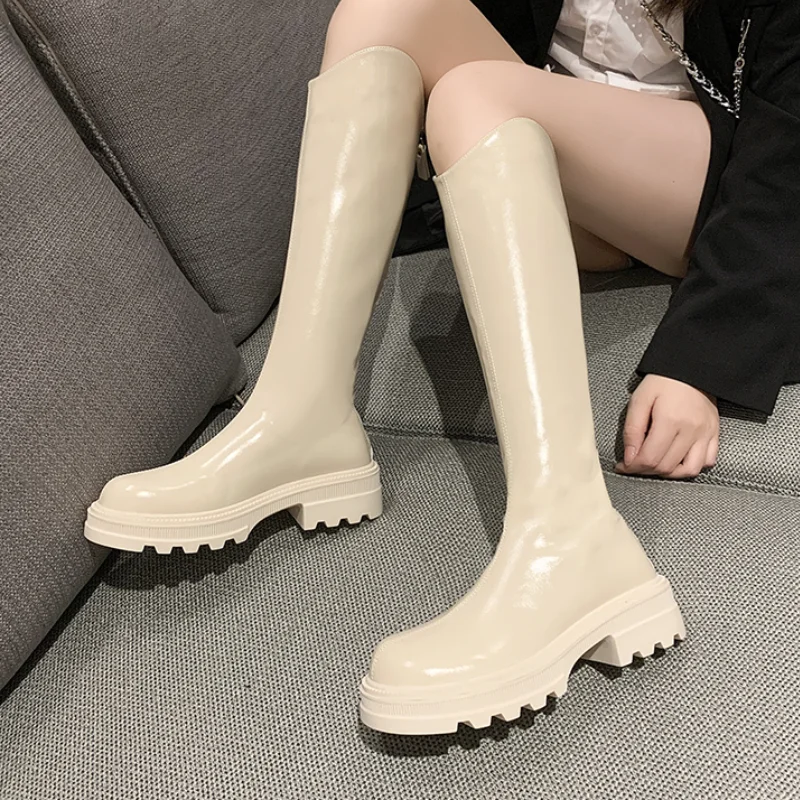 

2021 Classic Women's High Boots Platform Long Boots Women Shoes Autumn Winter Warm Knee High Booties Fashion Trend Ladies Shoes