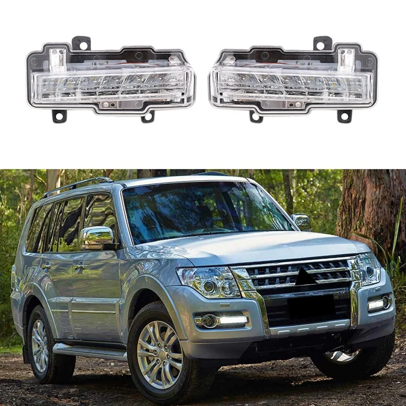 

Front Left Right Car Fog Lamp for Mitsubishi Pajero V97 V93 V95 Auto Bumper Fog Light LED DRL Daytime Running Light