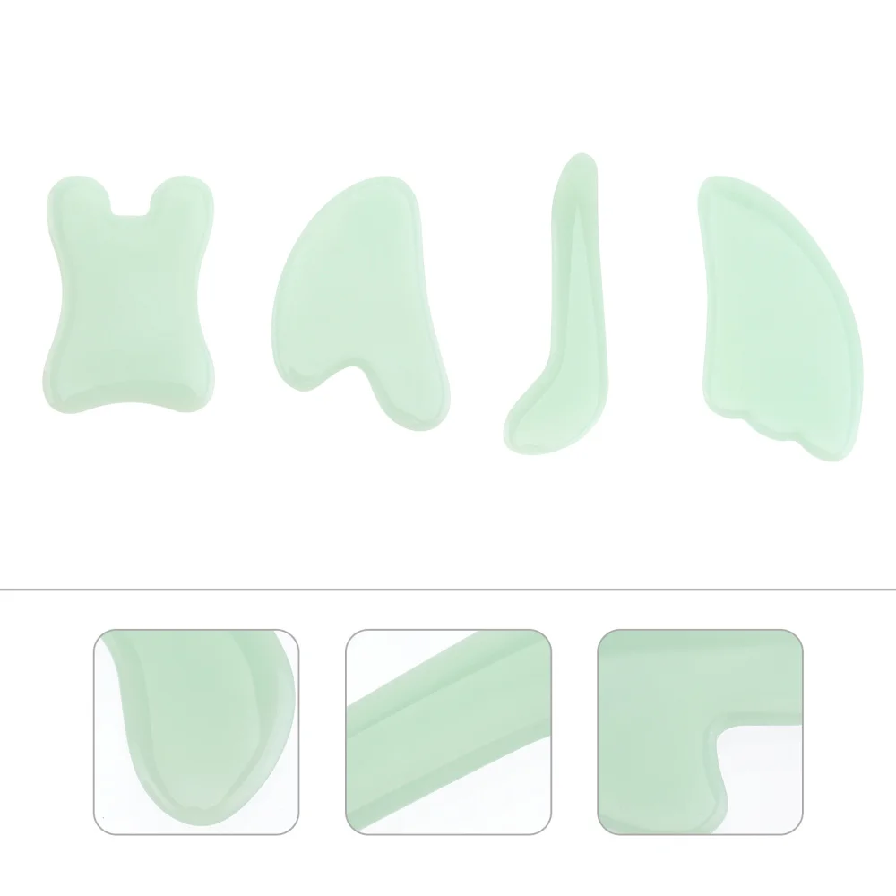 

4pcs Scraping Board Facial Therapy Tool Gua Sha Tool Beauty Scrape Plate