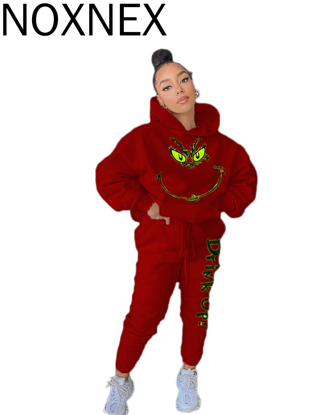 

NOXNEX женские спортивные костюмы с капюшоном + длинные брюки Домашняя одежда костюм с изображением животных с длинным рукавом