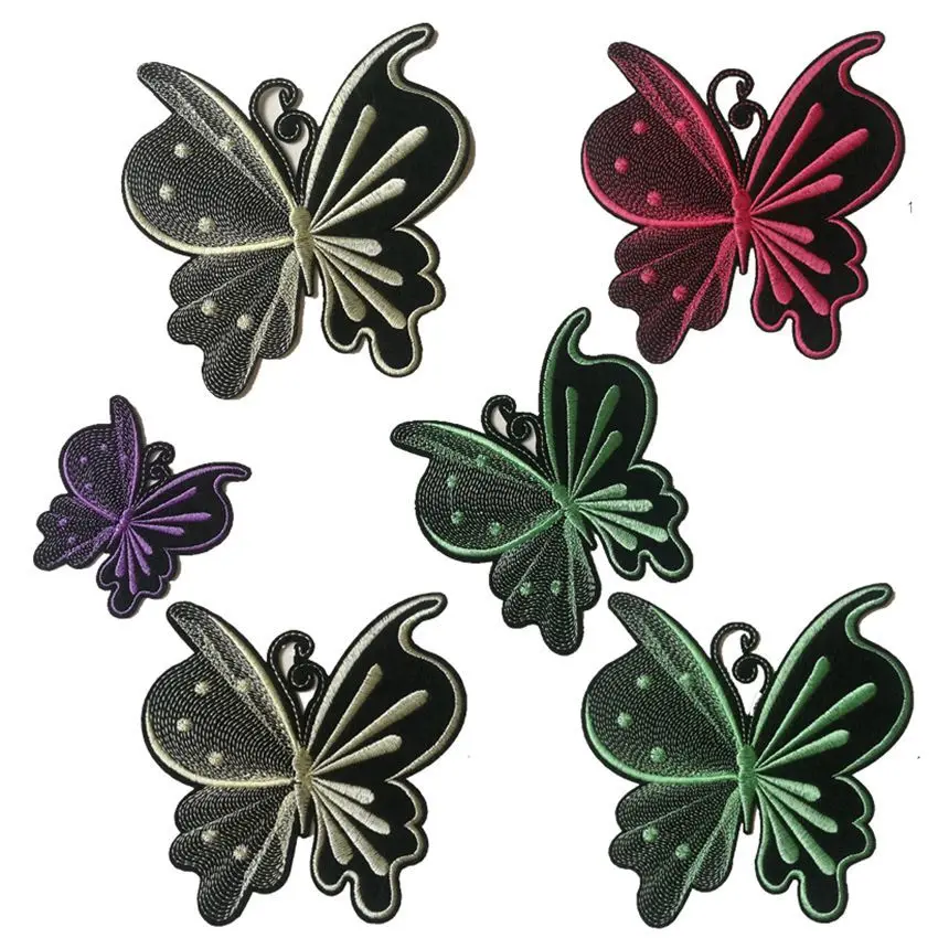 Шитья с вышитыми накладными украшениями в виде бабочек помощью утюга бабочки