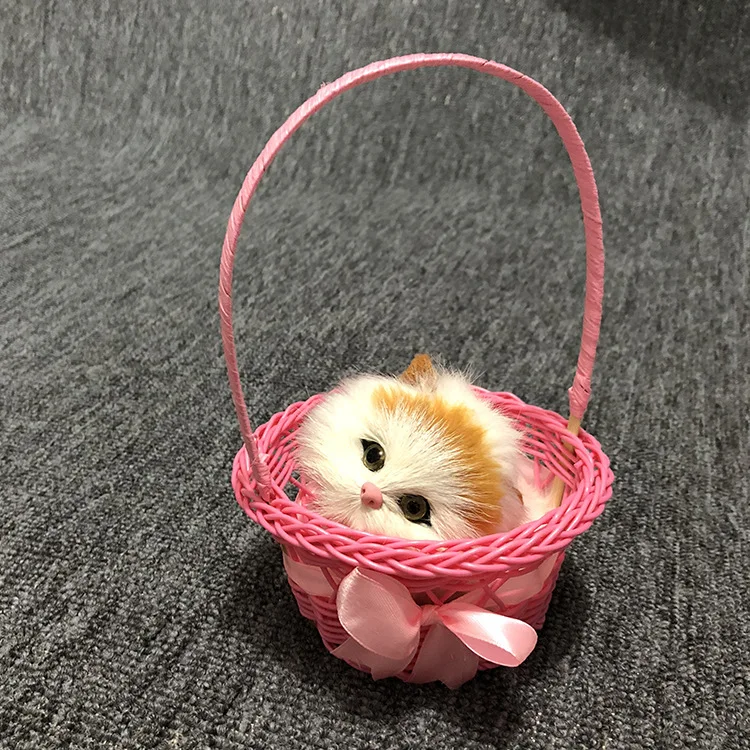 Мини Корзина для кошек плюшевая игрушка имитация модели кота каваи украшения