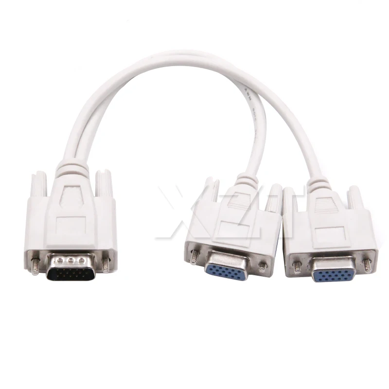 15 контактный VGA штекер на 2 гнезда Y образный разветвитель видеокабель SVGA адаптер