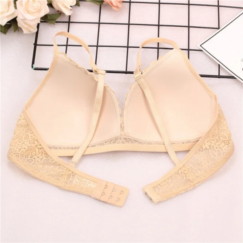 

Women Cotton Bra Wire Free Bras Lace Thin Female Brief Push Up Padded Brassiere Adjustable Straps Ladies Triangle Cup Bras