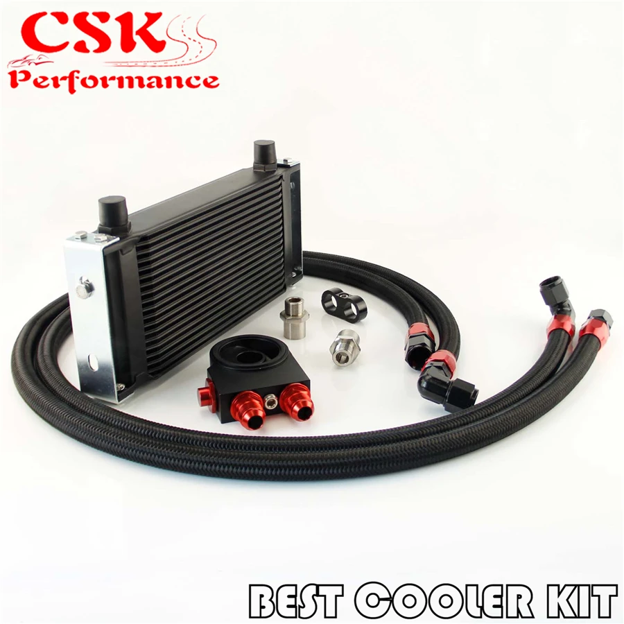 19 рядный комплект масляного охладителя двигателя AN10 термостат сэндвич плита +