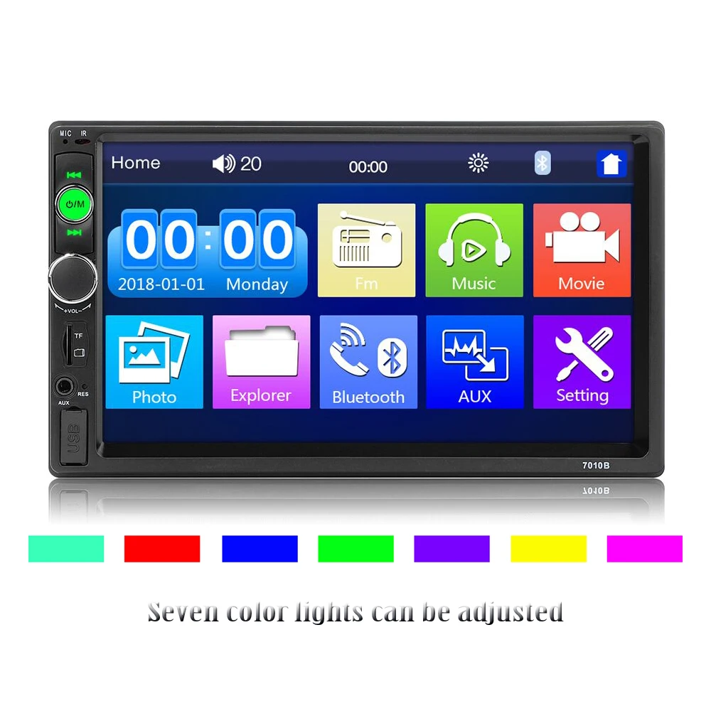 2 DIN Авторадио 7 &quotlcd сенсорный экран автомобильный Радио Bluetooth мультимедийный