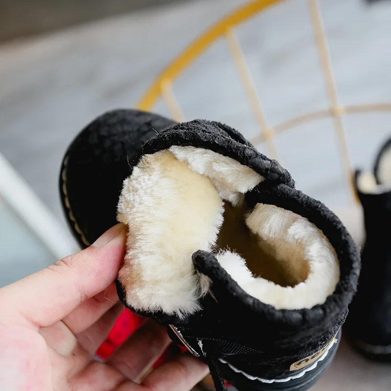 Детские замшевые зимние ботинки JUSTSL для маленьких девочек и мальчиков Плотные