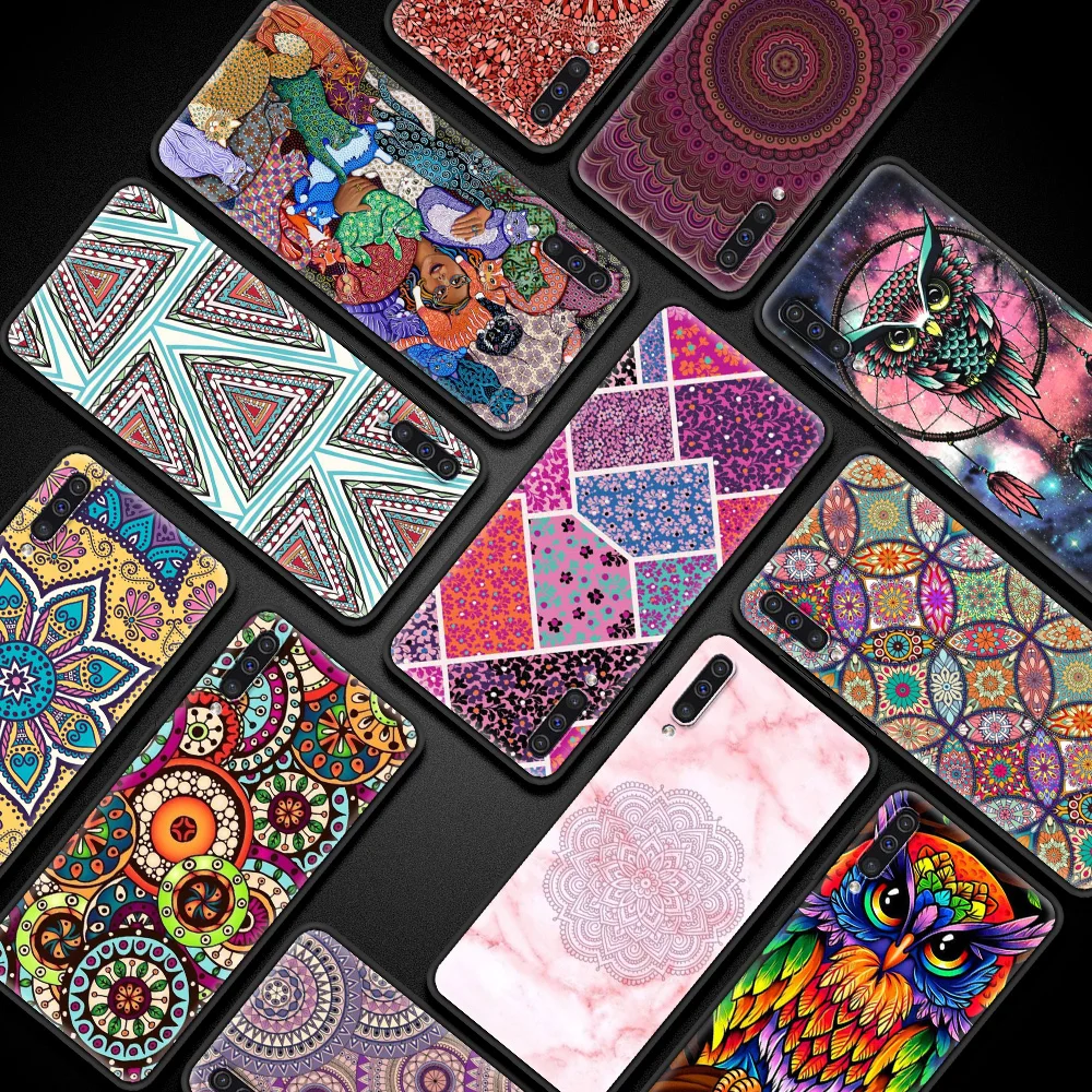 

Mandala Flower pattern art Silicone Phone Case For Samsung Galaxy A51 A21s A71 A12 A31 A52 A41 A32 5G A02s A11 A02 Capas