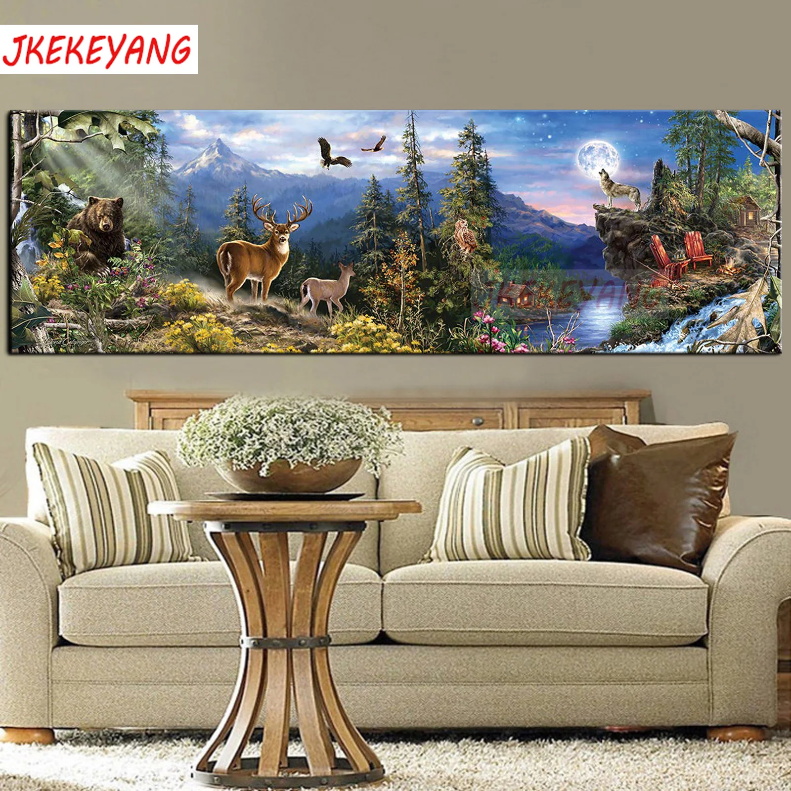 Алмазная 5d живопись сделай сам большого размера картина лес пейзаж и животные