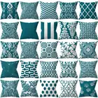 Новинка 2021, бирюзовый геометрический чехол для подушки, популярный современный декоративный чехол для подушек в скандинавском стиле, чехол для гостиной, дивана, дивана, автомобильные диванные подушки