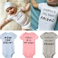 2020 new casual newborn baby boys girls short sleeve letter print could be any cuter romper baby clothes white playsuit