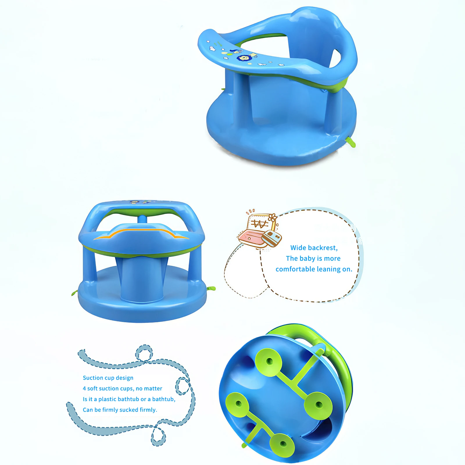 

Baby Tub Seat Bathtub Pad Mat Chair Safety Anti Slip Newborn Infant Baby Care Children Bathing Seat Washing Toys Shower Chair