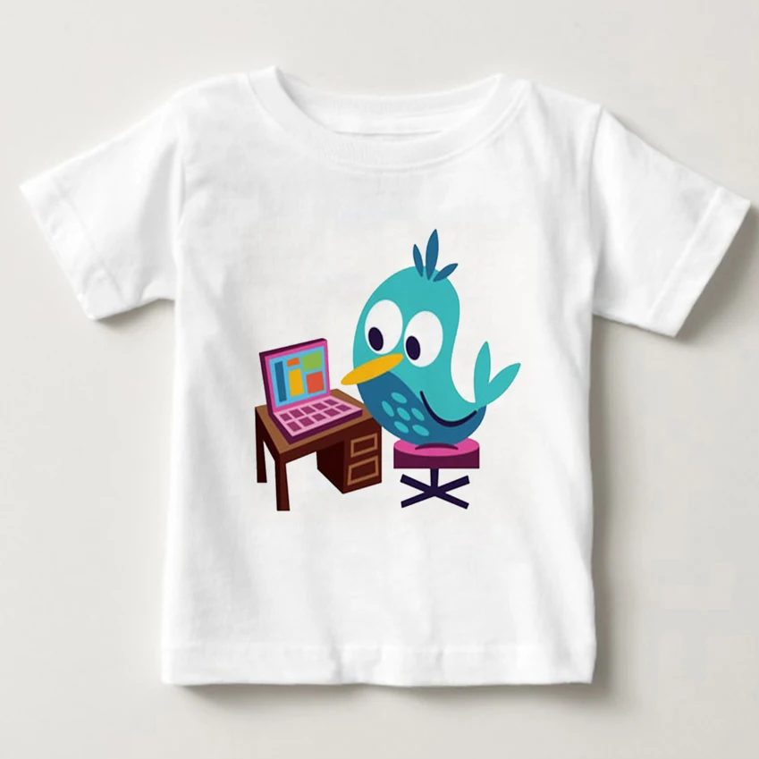 

Kids Short T-shirts Lovely Bird Short Sleeve Girls Summer T-shirt Funny Bird Children's T-shirt Colors Fashion Children T Shirts