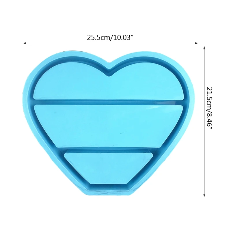 

Y1UE Love Heart Shaped Jewelry Organizer Epoxy Resin Mold Storage Box Casting Silicone Mould DIY Crafts Home Decorations Mold