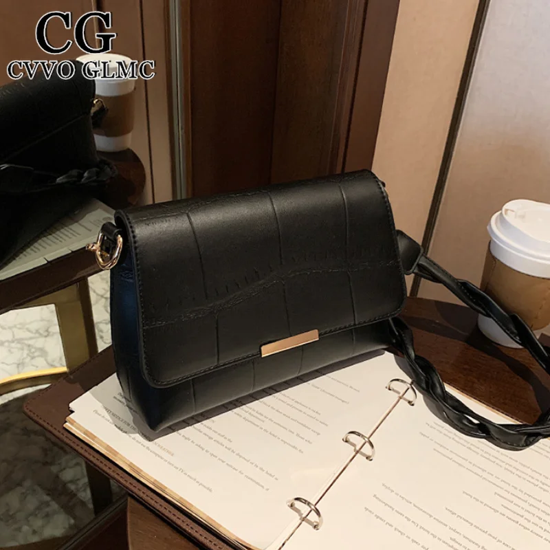 

Cvvo Glmc Fashion shoulder bag ladies retro small square bag solid color PU messenger bag designer female bag handbag purse