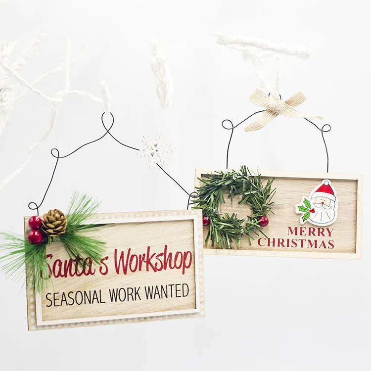 1 шт Новогодние подвески из натурального дерева рождественские украшения для