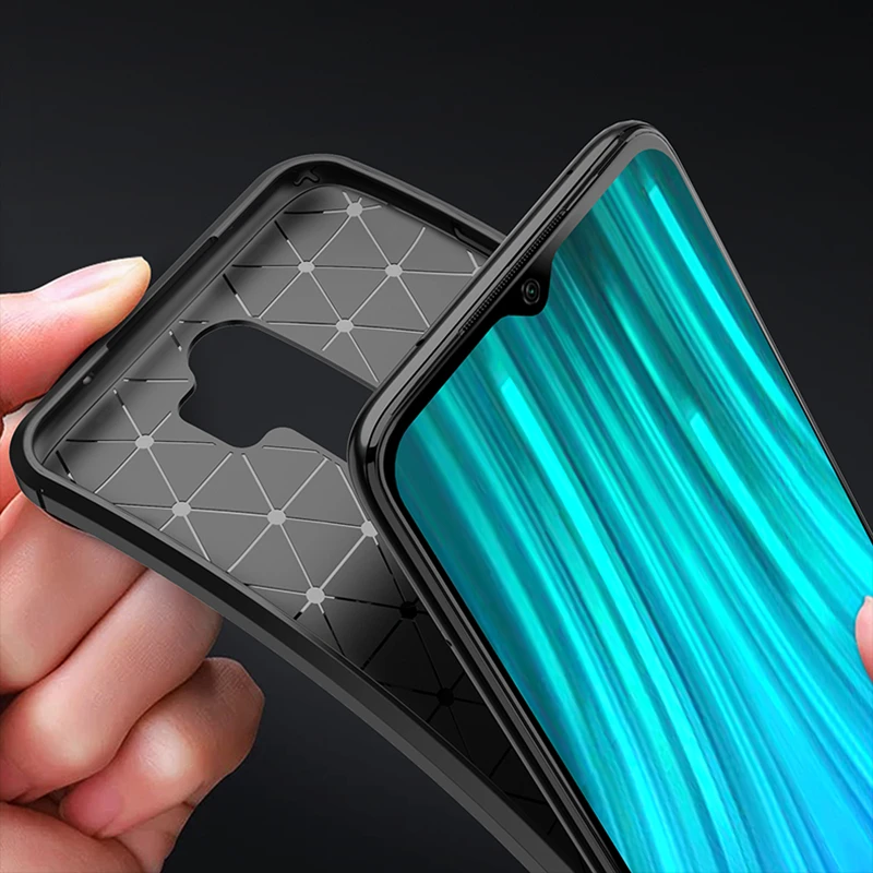 Модный противоударный чехол из углеродного волокна для Xiaomi Redmi 9 задняя крышка