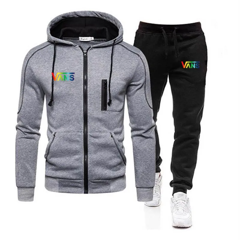 

2021 new BMW print autumn and winter men's zipper hoodie + pants two-piece casual men's sportswear gym brand clothing sports sui