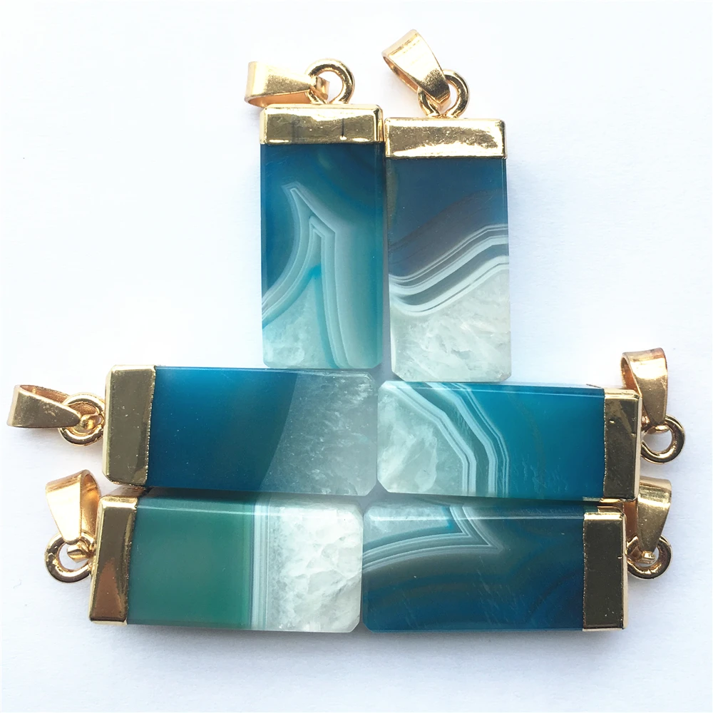 Ожерелье с прямоугольной подвеской Агаты druzys натуральный камень подвески для