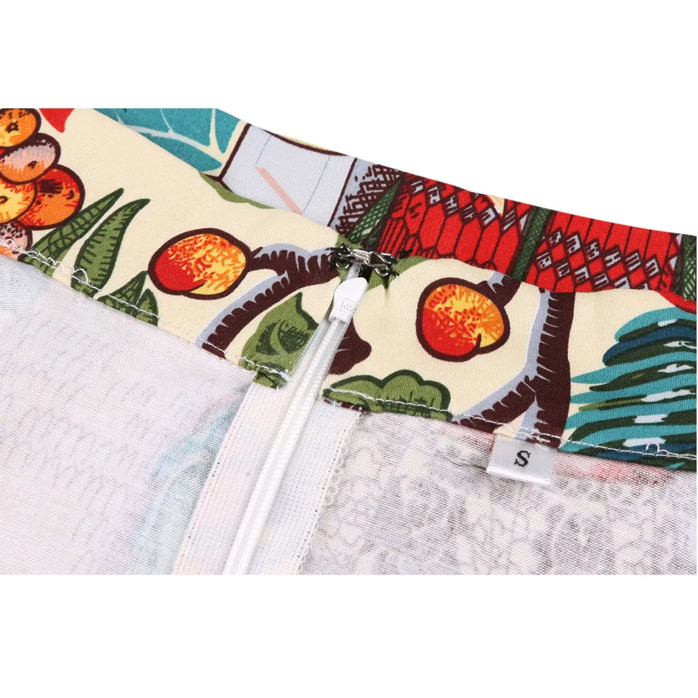 

Summer Skirts Womens Plus Size Vintage Big Swing Floral Skirt 2021 Ladies School Cotton jupe femme High Waist Skirt