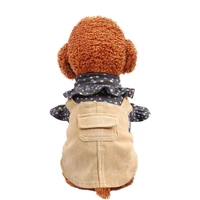 dog clothes classic pet dress fashion corduroy shirts for cats dogs spring summer clothing for small dogs chihuahua pug clothing