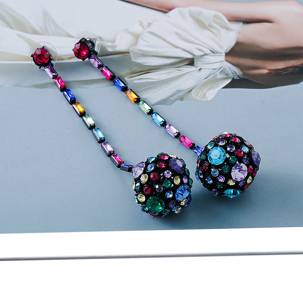 

New Pendant Crystal Ball Earrings for Women Fashion Simple Element Jewelry Accessories Earrings 2021 Trend Hot Sale Wholesale