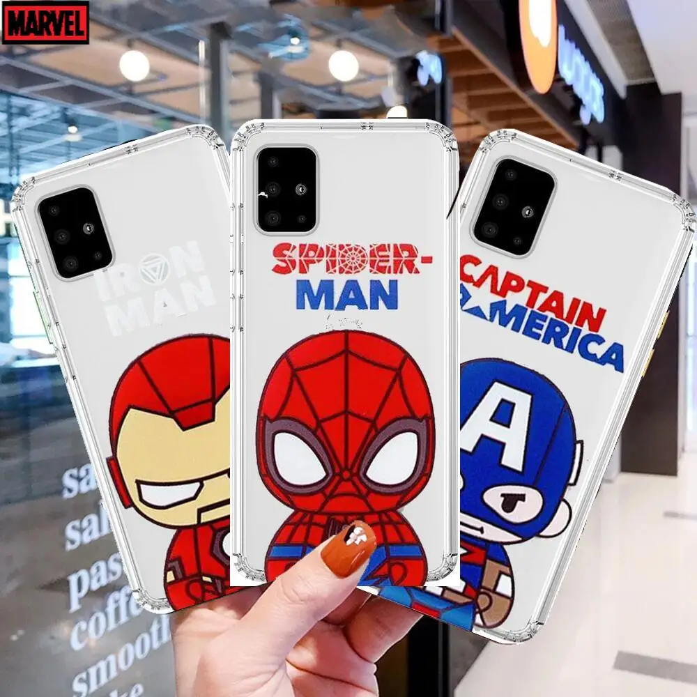

2021 Marvel's new Spider-Man Anime Style Transparent Phone Case Hull For Samsung Galaxy A50 A51 A20 A71 A70 A40 A30 A31 80 E 5G
