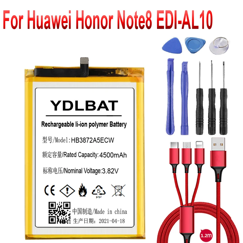 Аккумулятор HB3872A5ECW для смартфонов Huawei Honor Note 8 EDI-AL10 EDI-DL00 4500 мА · ч USB-кабель набор