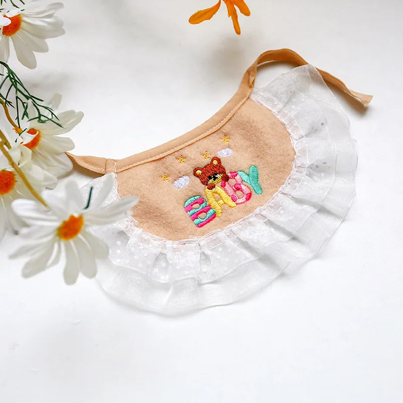 Кружева кошки нагрудники с вышитыми героями мультфильмов аксессуары для