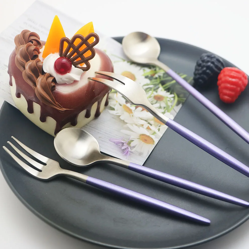 Столовые приборы из нержавеющей стали матовые столовые столовый нож ложка вилка